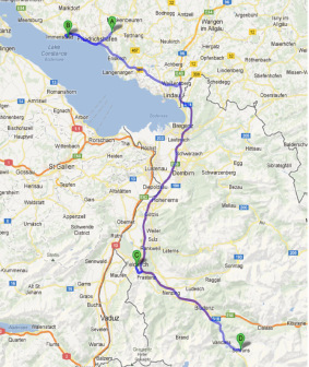 Route taken for 'The Great Monarch Treasure Hunt to the Alps'